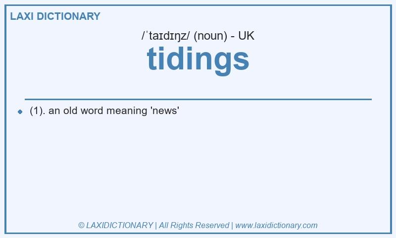 Definition tidings in British English