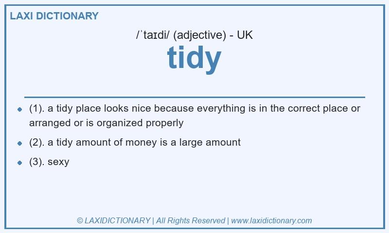 Definition tidy in British English