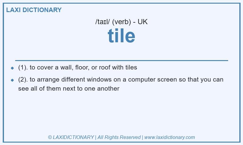 Definition tile in British English