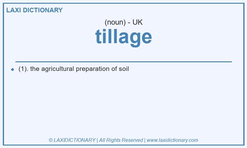 Definition tillage in British English