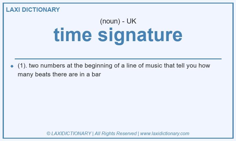 Definition time signature in British English