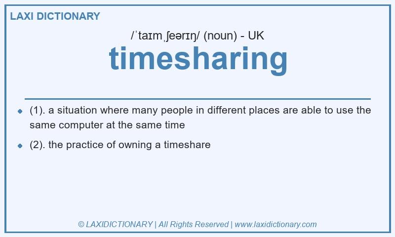 Definition timesharing in British English