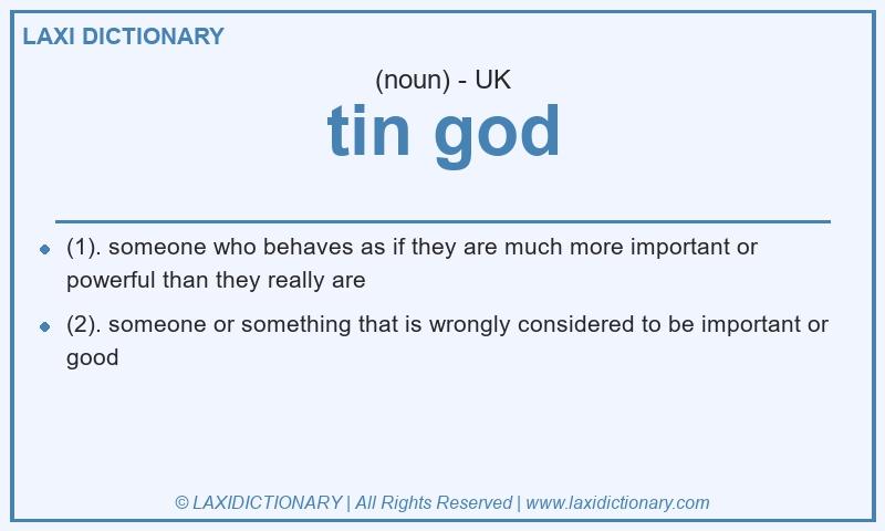 Definition tin god in British English
