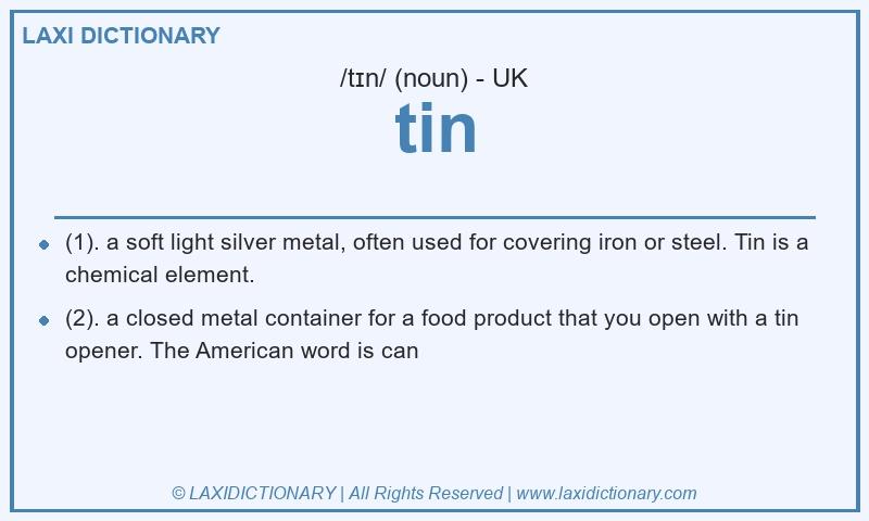 Definition tin in British English