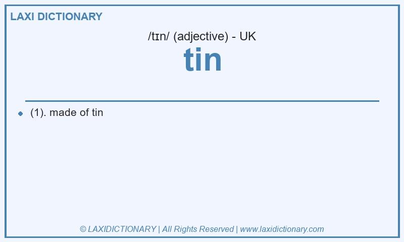Definition tin in British English