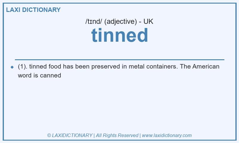 Definition tinned in British English