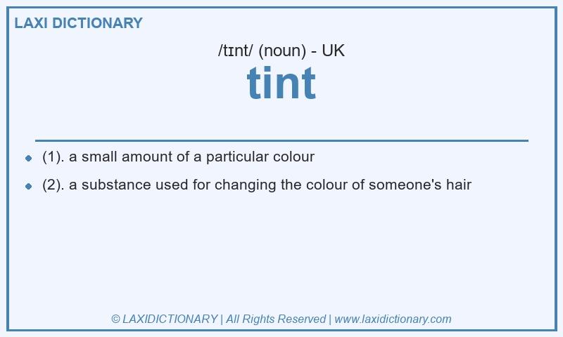 Definition tint in British English