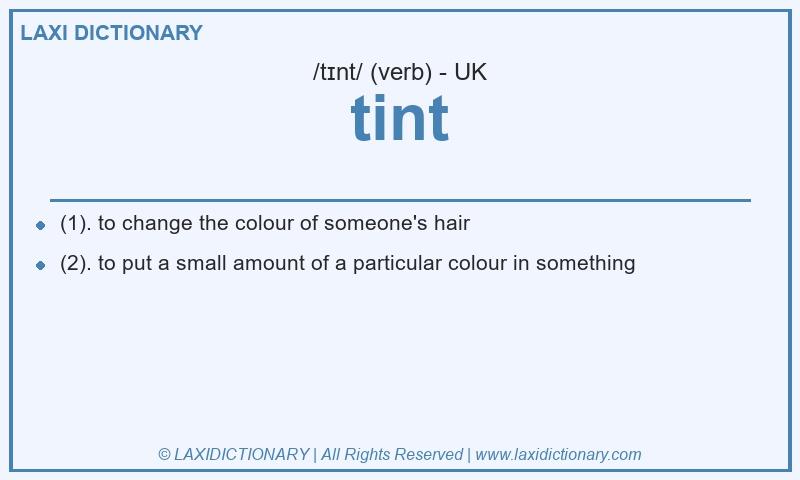 Definition tint in British English
