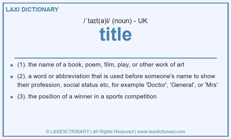 Definition title in British English