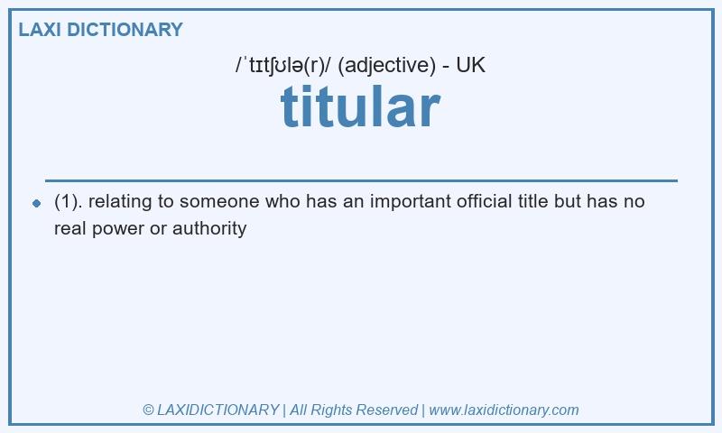 Definition titular in British English
