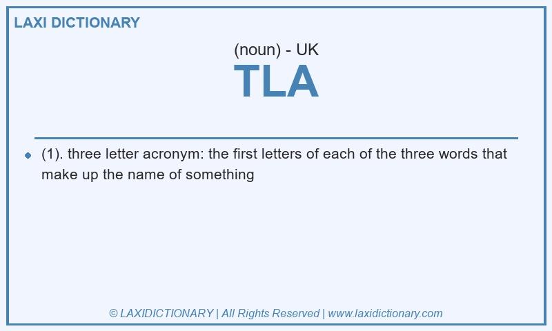 Definition TLA in British English