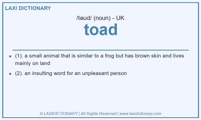 Definition toad in British English