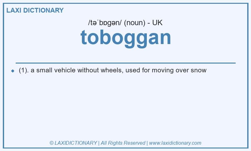 Definition toboggan in British English