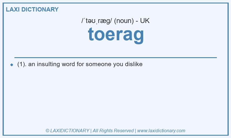 Definition toerag in British English