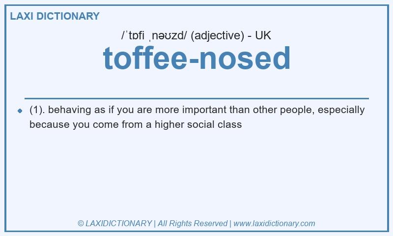 Definition toffee-nosed in British English