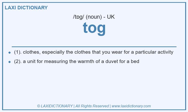 Definition tog in British English