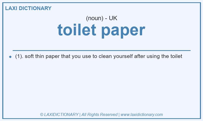 Definition toilet paper in British English