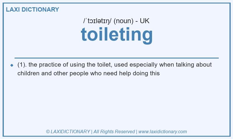 Definition toileting in British English