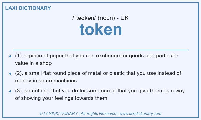 Definition token in British English