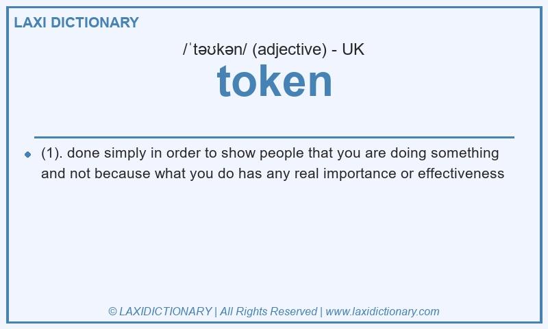 Definition token in British English
