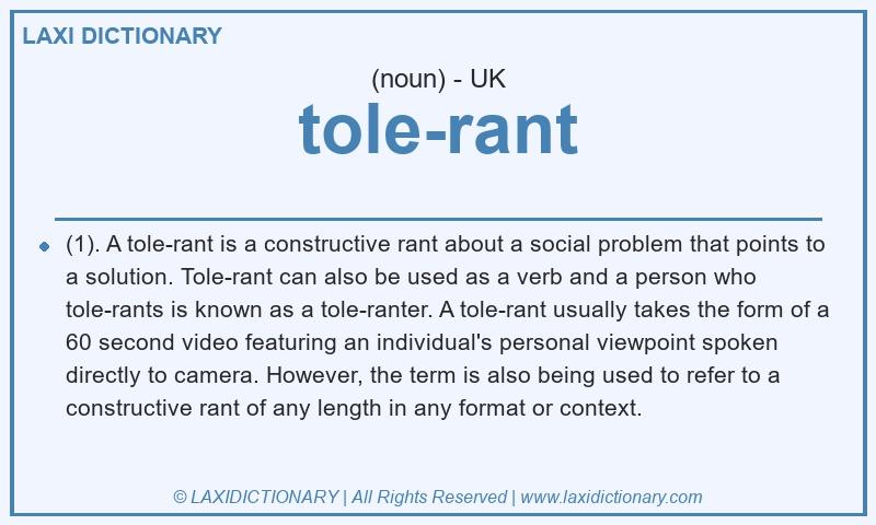 Definition tole-rant in British English