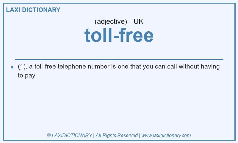Definition toll-free in British English