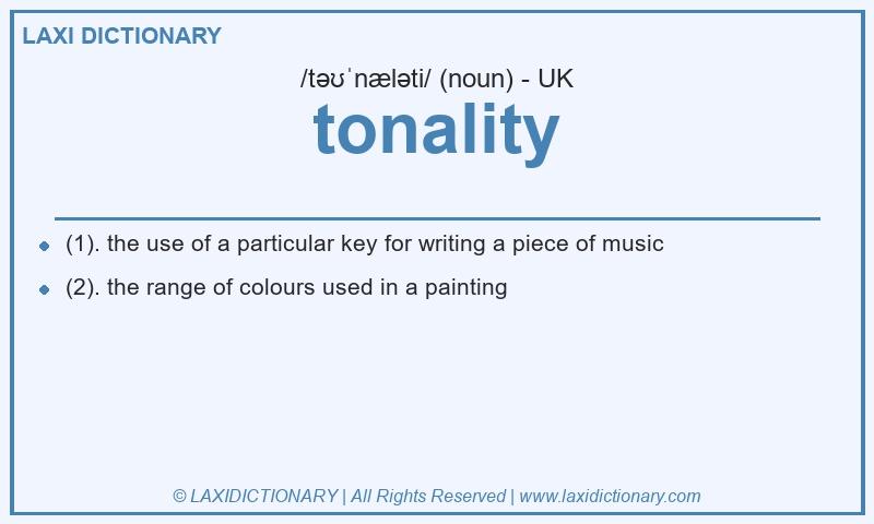 Definition tonality in British English