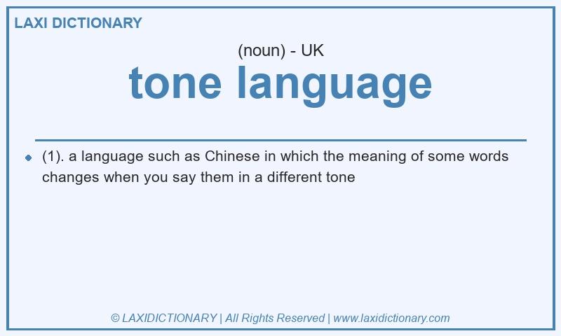 Definition tone language in British English