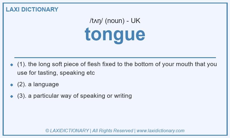 Definition tongue in British English
