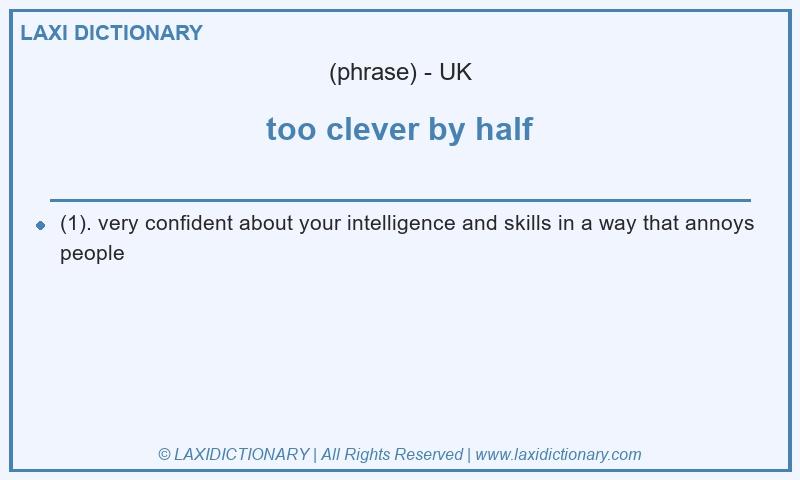 Definition too clever by half in British English