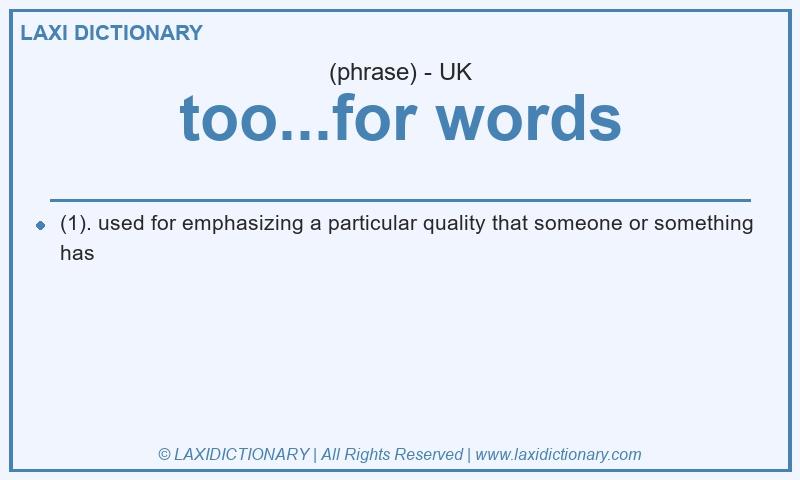 Definition too...for words in British English