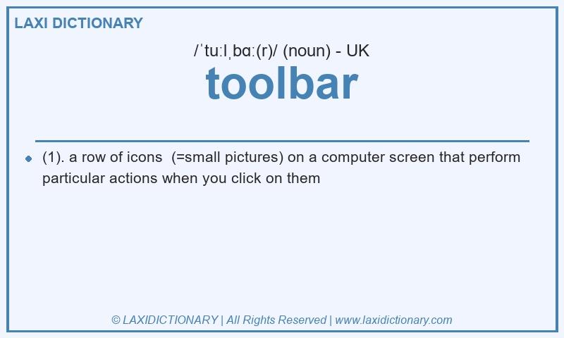 Definition toolbar in British English