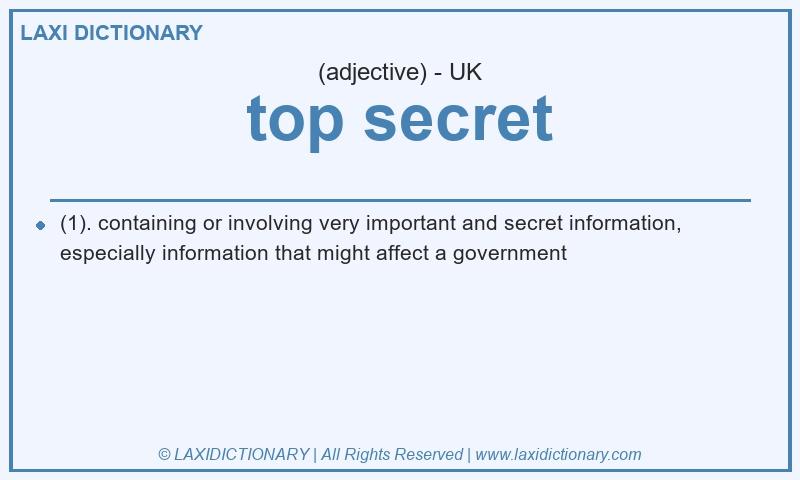 Definition top secret in British English