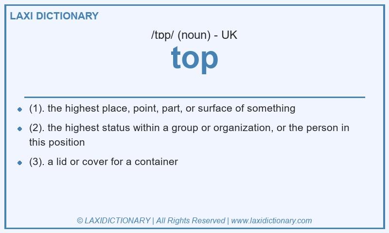 Definition top in British English