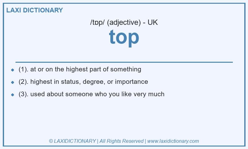 Definition top in British English