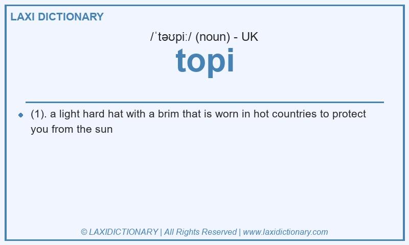 Definition topi in British English