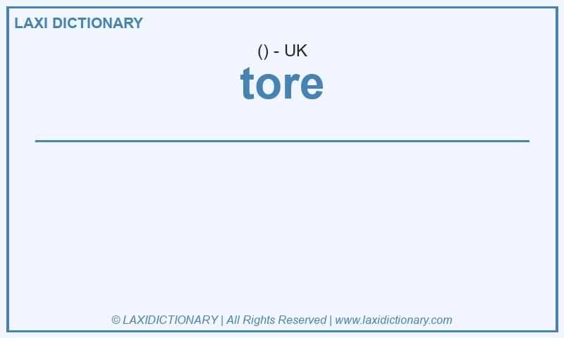 Definition tore in British English