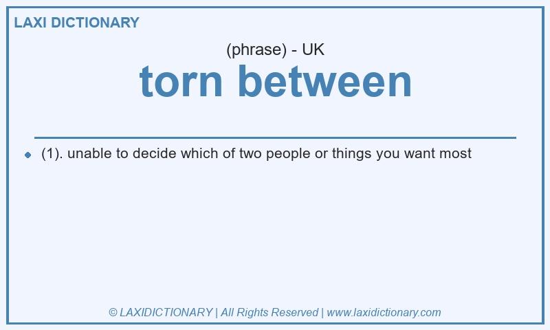 Definition torn between in British English