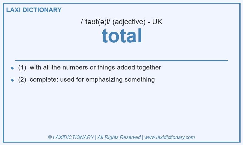 Definition total in British English