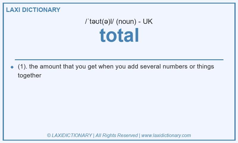 Definition total in British English