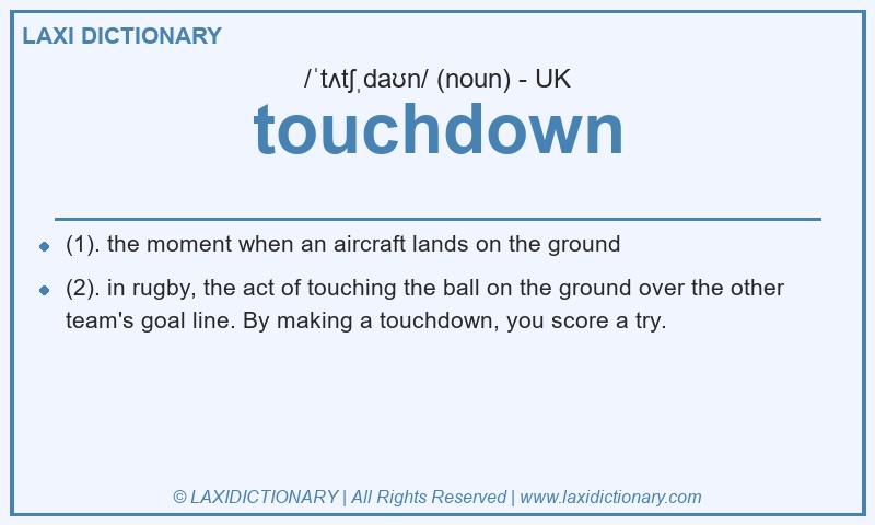 Definition touchdown in British English
