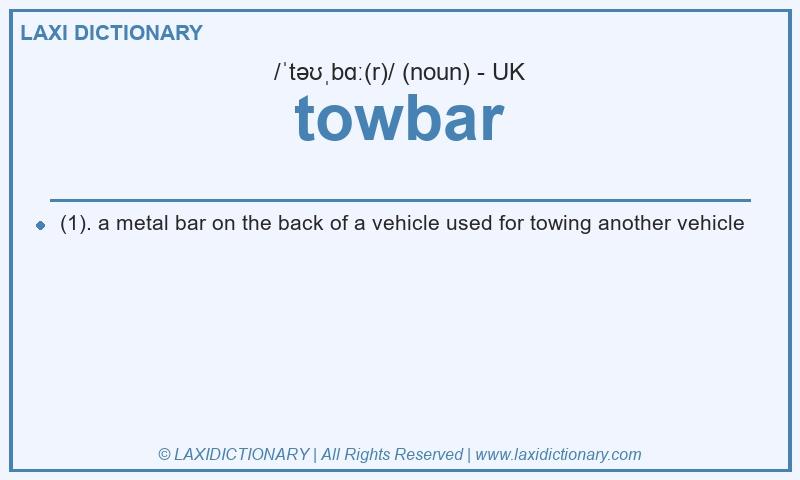 Definition towbar in British English