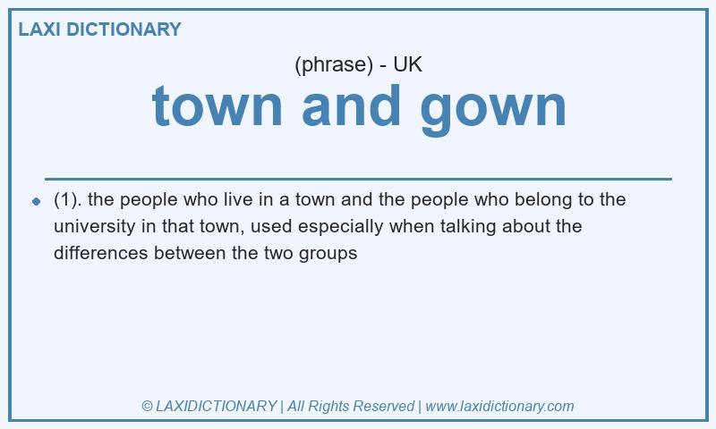 Definition town and gown in British English