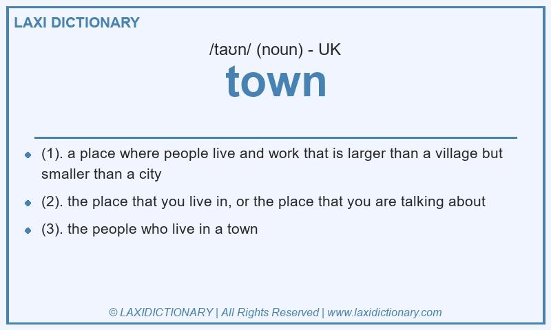 Definition town in British English
