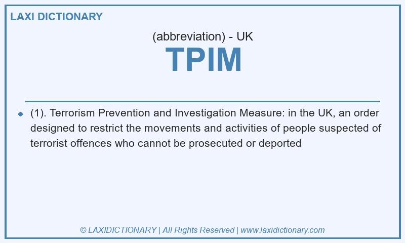 Definition TPIM in British English