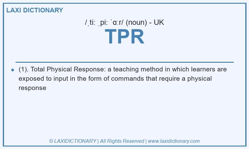 Definition TPR in British English