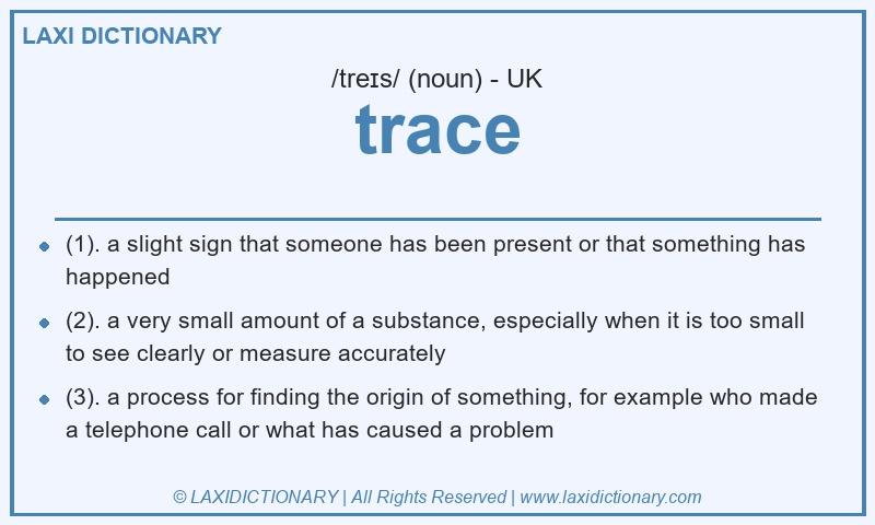 Definition trace in British English