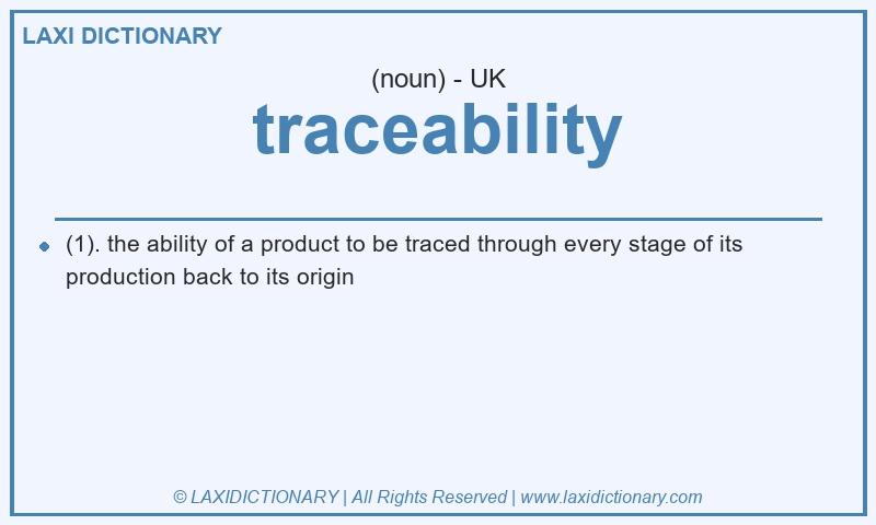 Definition traceability in British English