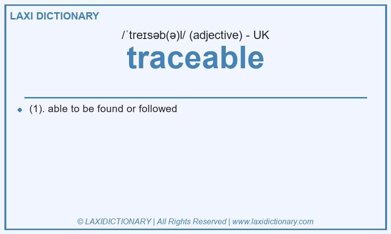 Definition traceable in British English