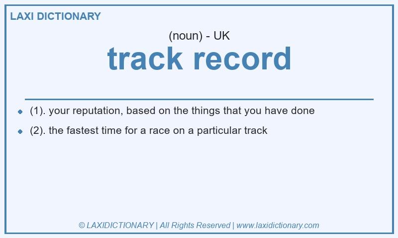 Definition track record in British English
